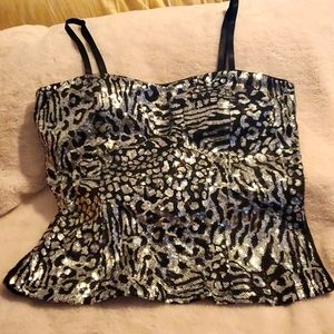 Black sequence tank. Size large